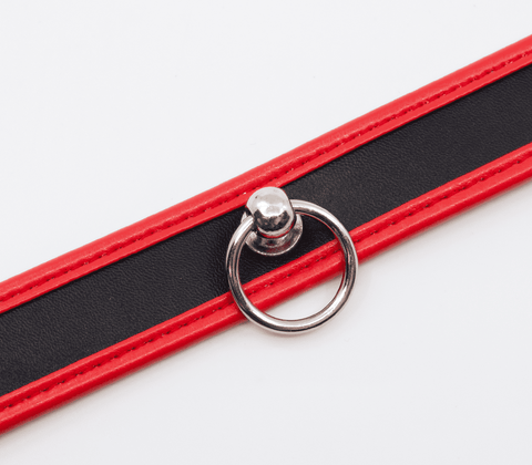 Berlin Baby Thin Padded Faux Leather Bondage Collar - Collars and Leads