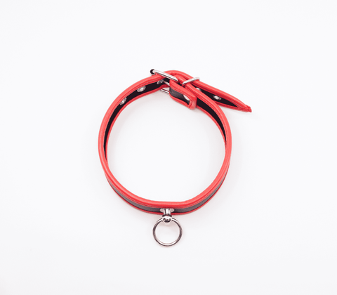 Berlin Baby Thin Padded Faux Leather Bondage Collar - Collars and Leads