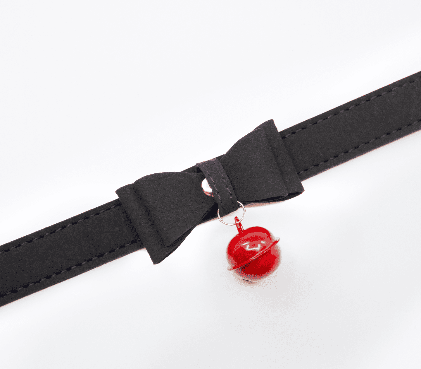 Berlin Baby Faux Suede Leather Bow Cat Bell Collar Collars and Leads