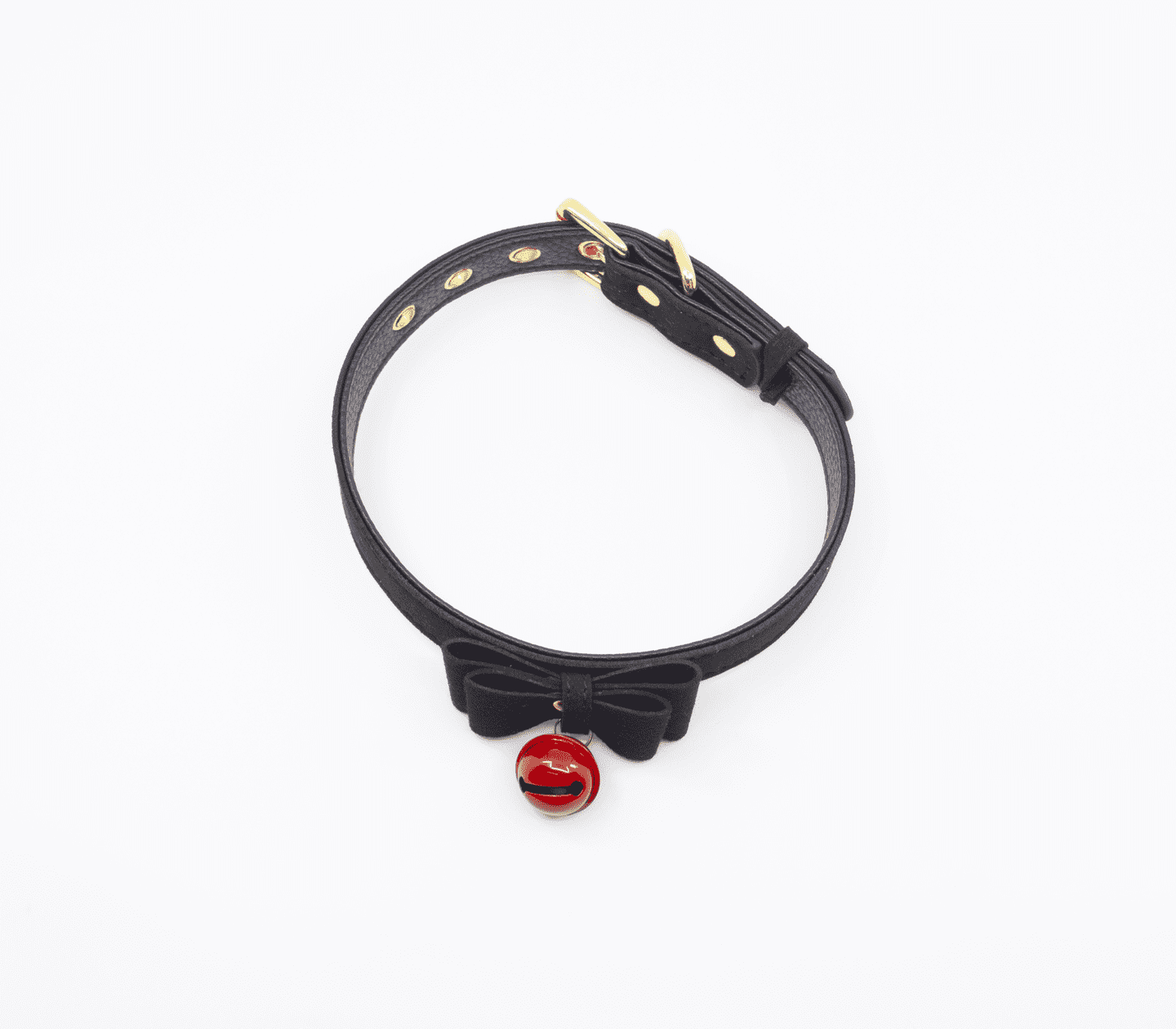 Berlin Baby Faux Suede Leather Bow Cat Bell Collar Collars and Leads