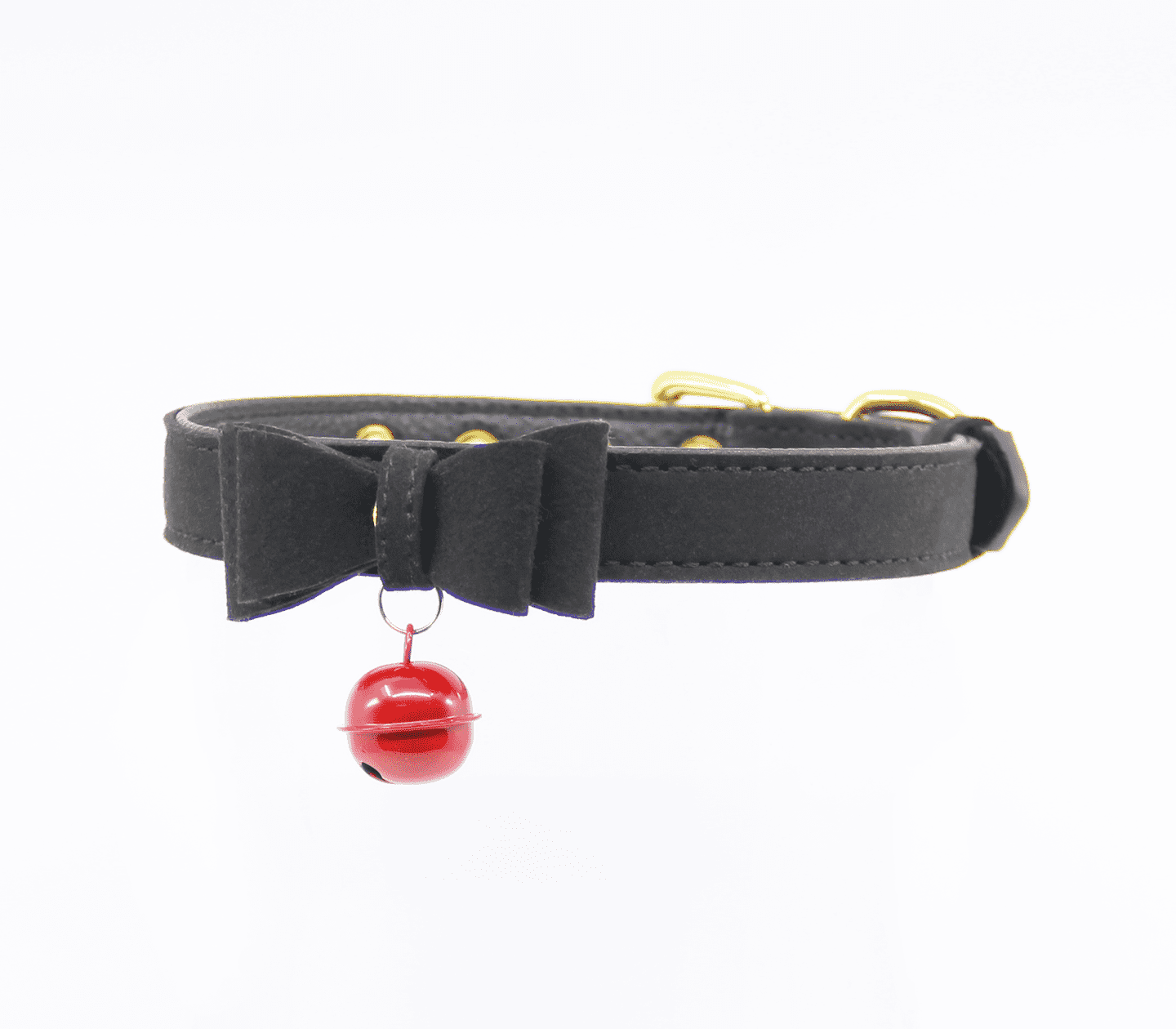 Berlin Baby Faux Suede Leather Bow Cat Bell Collar Collars and Leads