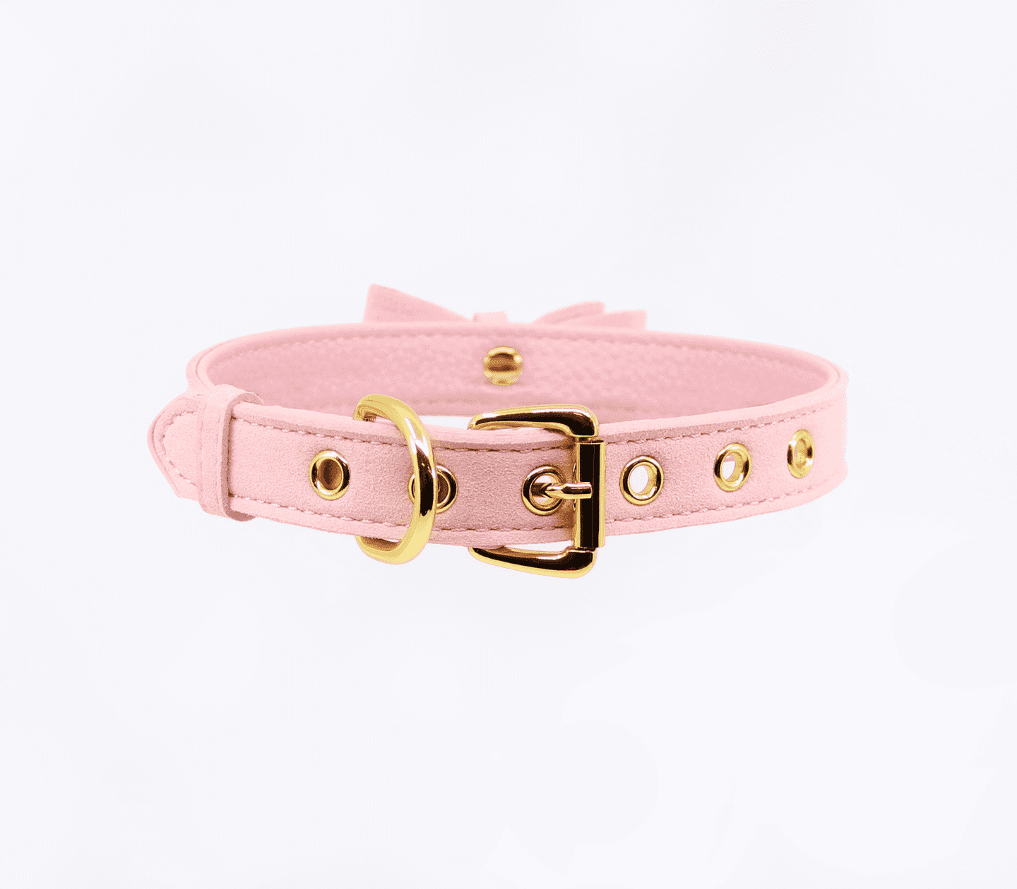 Berlin Baby Faux Suede Leather Bow Cat Bell Collar Collars and Leads