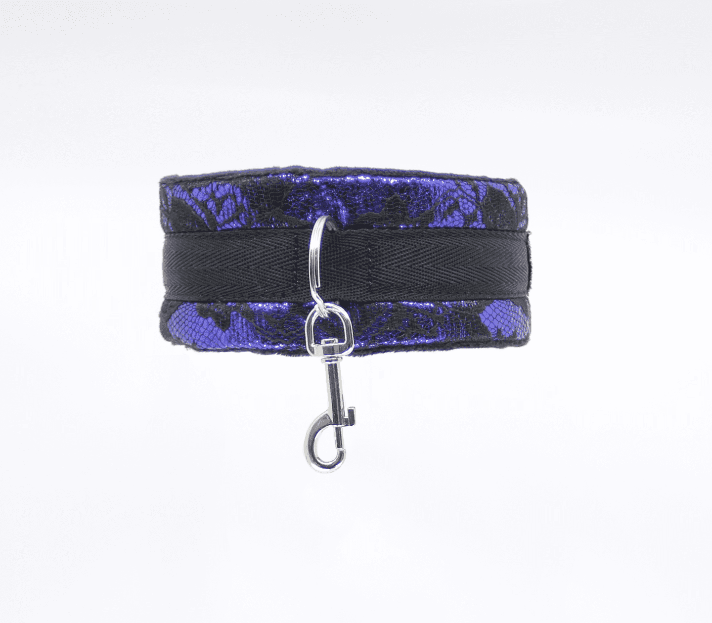 Berlin Baby Satin and Lace BDSM Play Collar Purple Collars and Leads