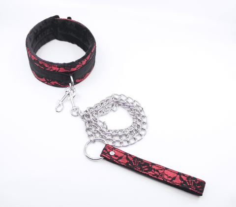 Berlin Baby Satin and Lace BDSM Play Collar - Collars and Leads