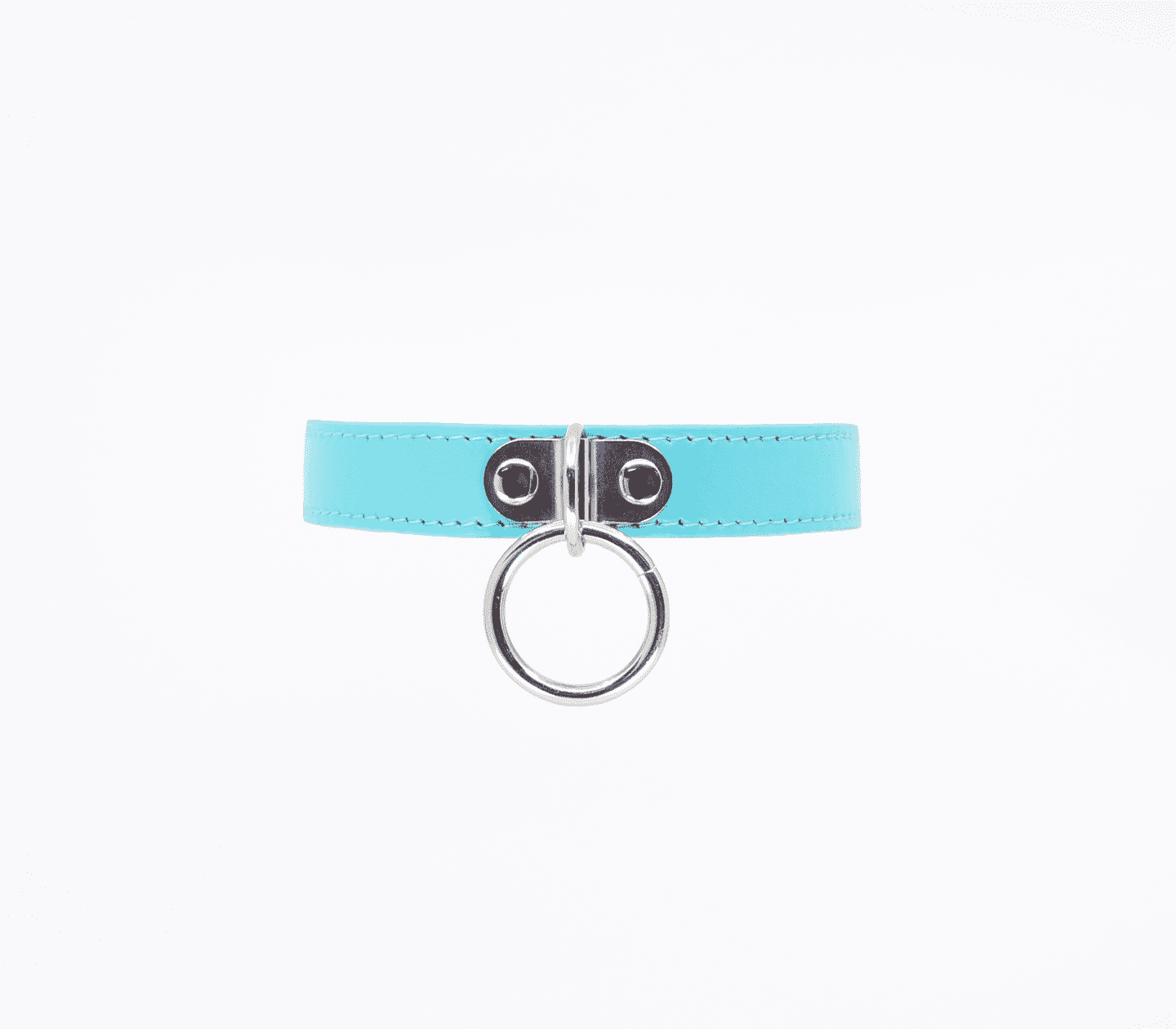 Berlin Baby PU BDSM Collar With Centre Ring Baby Blue Collars and Leads