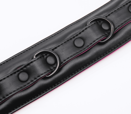 Berlin Baby Padded Faux Flat Leather BDSM Collar - Collars and Leads