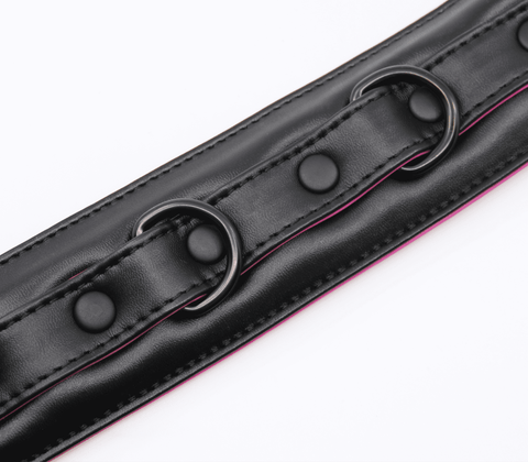 Berlin Baby Padded Faux Flat Leather BDSM Collar - Collars and Leads