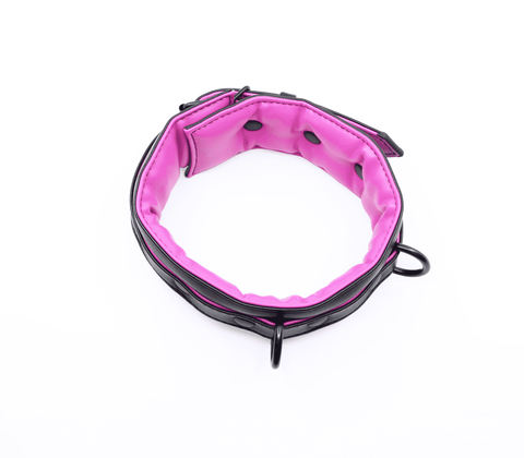Berlin Baby Padded Faux Flat Leather BDSM Collar - Collars and Leads