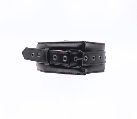 Berlin Baby Padded Faux Flat Leather BDSM Collar - Collars and Leads