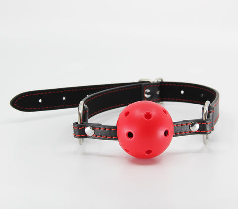 Berlin Baby Heart Inlay Faux Beather BDSM Gag - Bondage Gags and Bits