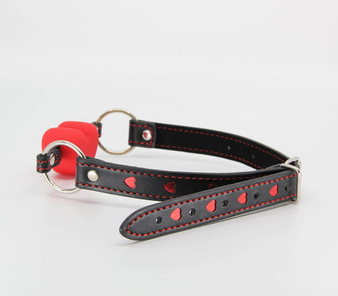 Berlin Baby Faux Leather Solid Heart Gag - Bondage Gags and Bits