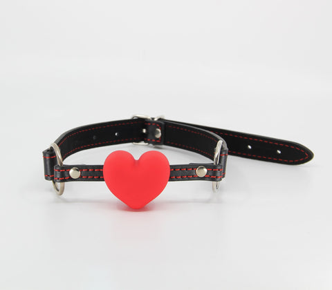 Berlin Baby Faux Leather Solid Heart Gag - Bondage Gags and Bits