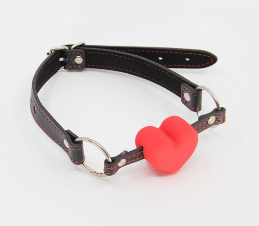Berlin Baby Faux Leather Solid Heart Gag Bondage Gags and Bits