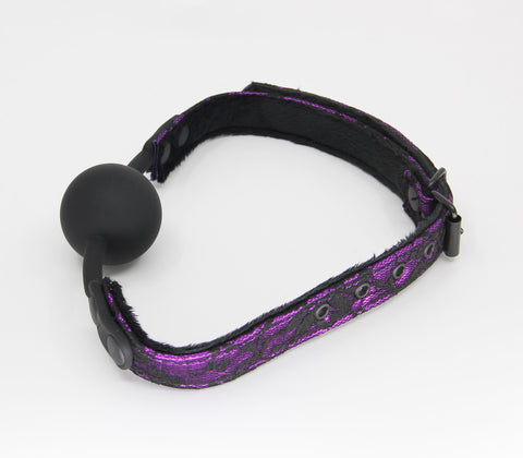 Berlin Baby Satin & Lace Silicone Ball Gag - Bondage Gags and Bits