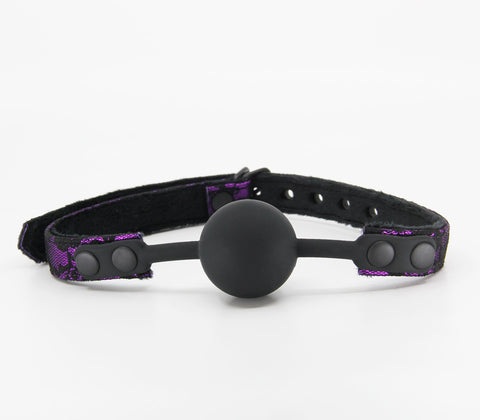 Berlin Baby Satin & Lace Silicone Ball Gag - Bondage Gags and Bits