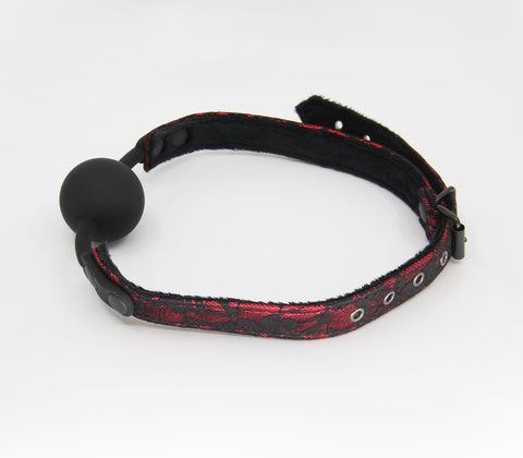 Berlin Baby Satin & Lace Silicone Ball Gag - Bondage Gags and Bits