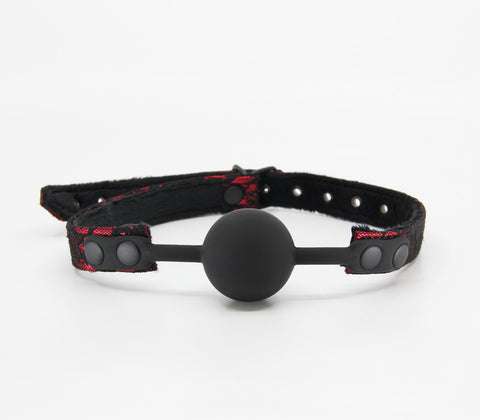 Berlin Baby Satin & Lace Silicone Ball Gag - Bondage Gags and Bits