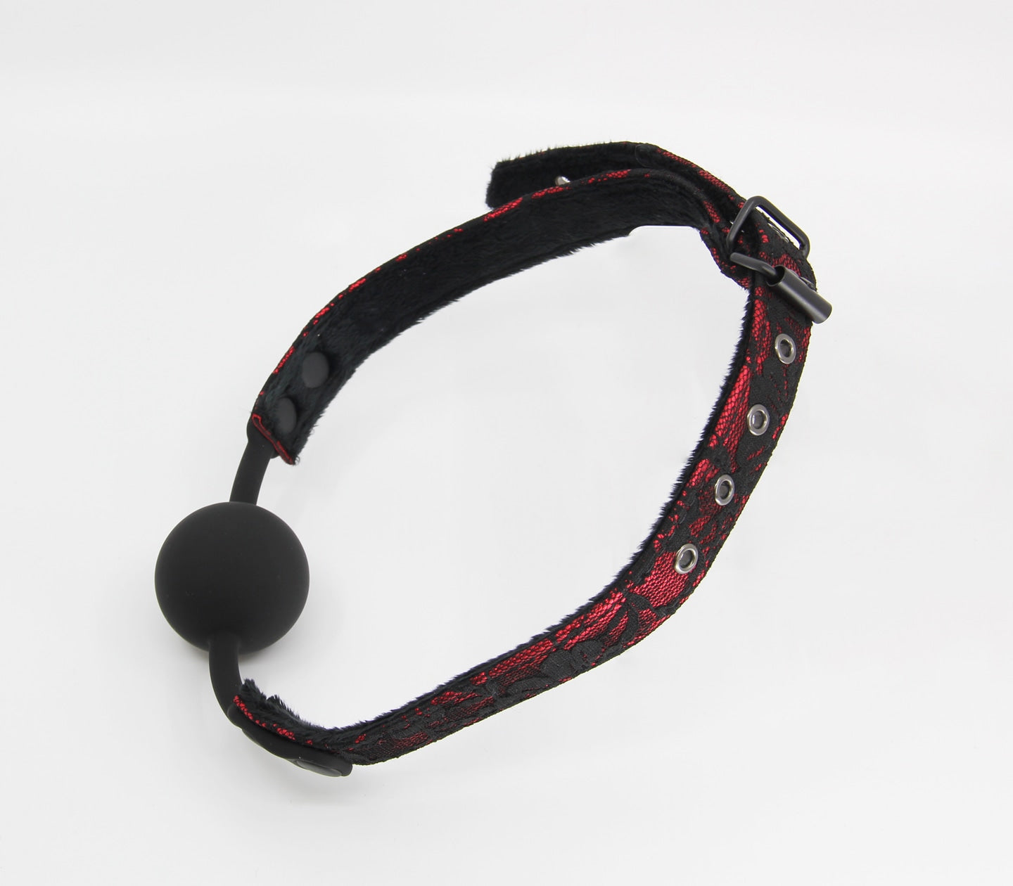 Berlin Baby Satin & Lace Silicone Ball Gag Red Bondage Gags and Bits