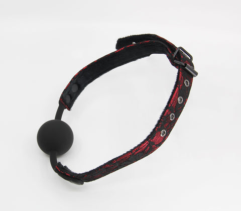Berlin Baby Satin & Lace Silicone Ball Gag - Bondage Gags and Bits