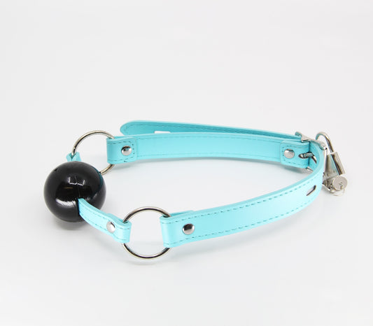 Berlin Baby Turquoise Faux Leather BDSM Gag - Bondage Gags and Bits