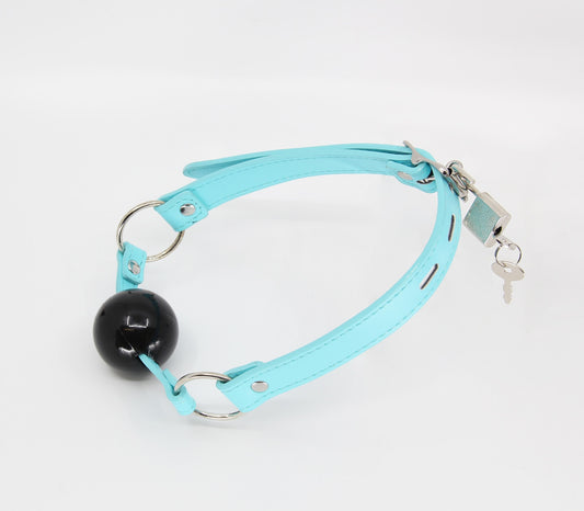 Berlin Baby Turquoise Faux Leather BDSM Gag - Bondage Gags and Bits