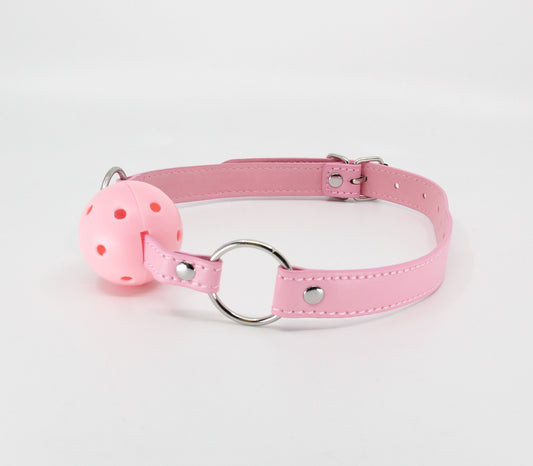 Berlin Baby Breathable Faux Leather Gag Baby Pink - Bondage Gags and Bits
