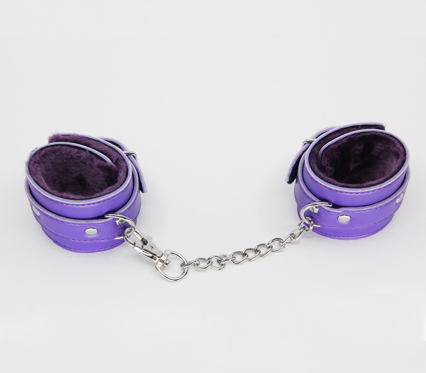 Berlin Baby Faux Fur Lined Leatherette Wrist Restraint Purple Cuffs And Restraints