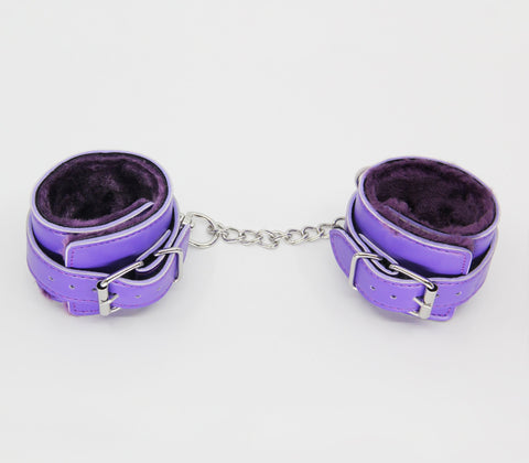 Berlin Baby Faux Fur Lined Leatherette Wrist Restraint - Cuffs And Restraints