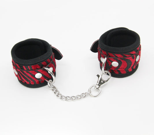 Berlin Baby Animal Print Bondage Wrist Cuffs Red Zebra Cuffs And Restraints