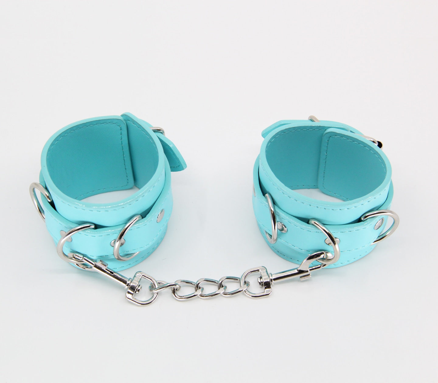 Berlin Baby Turquoise Blue Faux Leather Wrist Cuffs Cuffs And Restraints