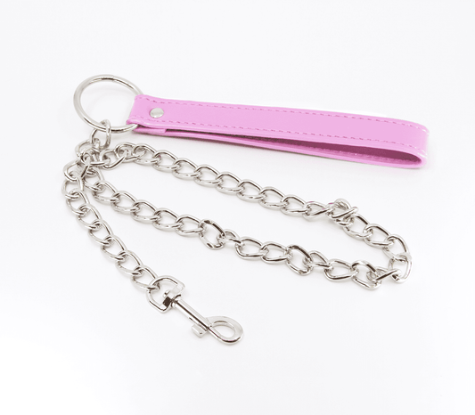 Berlin Baby Pink Handle BDSM Chain Leads - Collars and Leads