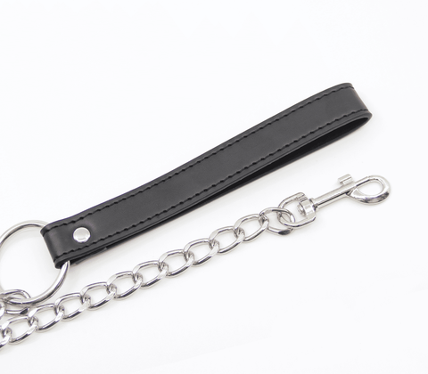 Berlin Baby Faux Leather Handle Chain Lead - Collars and Leads