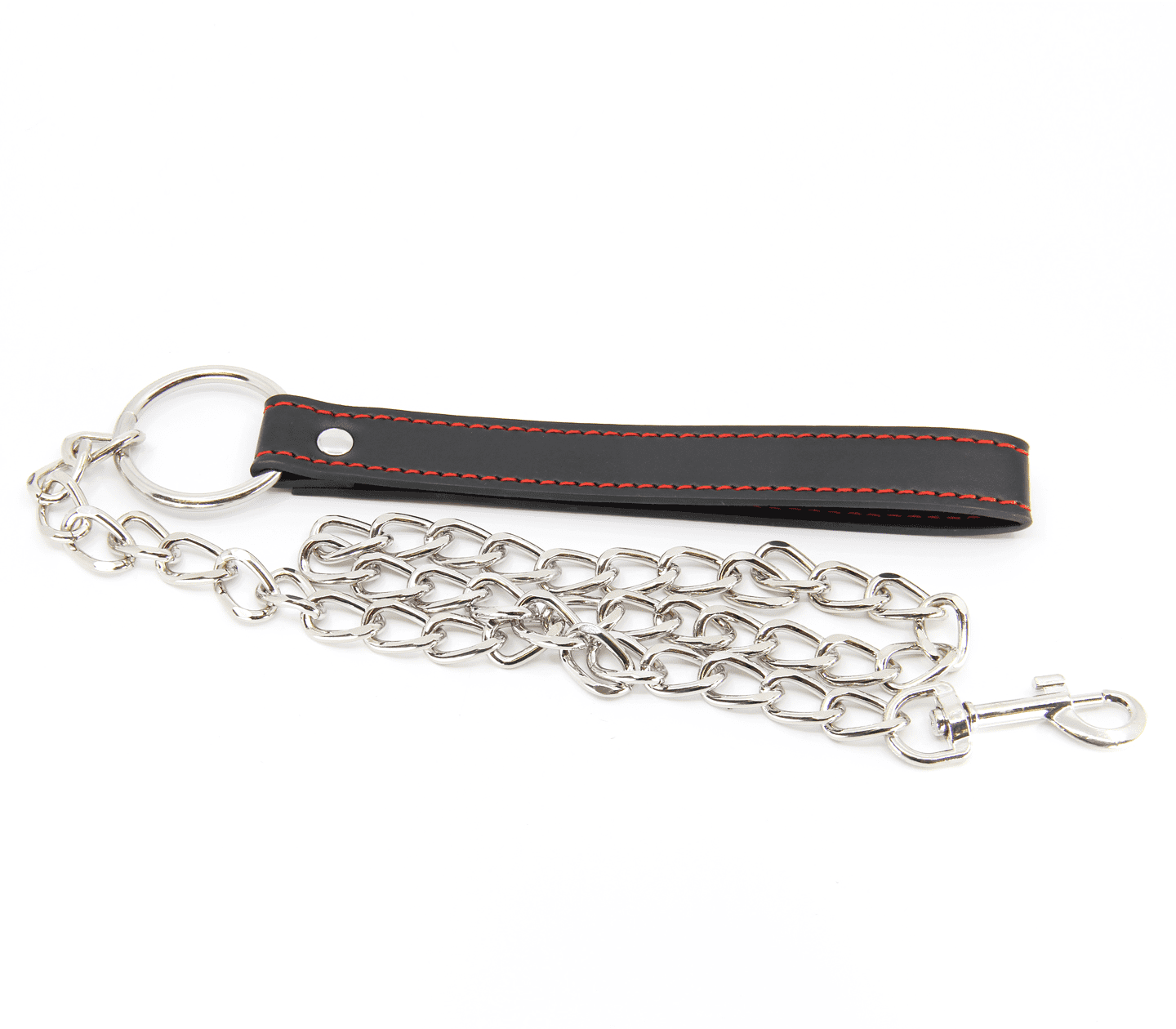 Berlin Baby Faux Leather Handle Chain Lead Black Red Collars and Leads