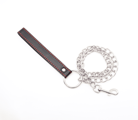 Berlin Baby Faux Leather Handle Chain Lead - Collars and Leads