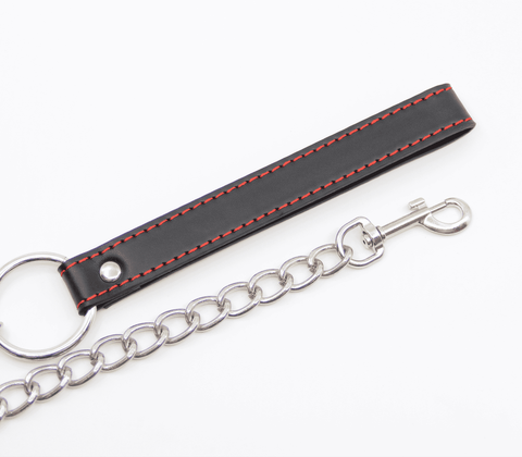 Berlin Baby Faux Leather Handle Chain Lead - Collars and Leads