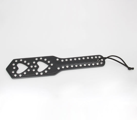 Berlin Baby Silver Studded Detail Heart Paddle - Paddles And Slappers