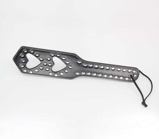 Berlin Baby Silver Studded Detail Heart Paddle - Paddles And Slappers