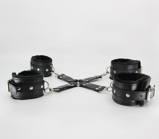 Berlin Baby Faux Fur Lined Hog Tie Shackle Cuffs And Restraints