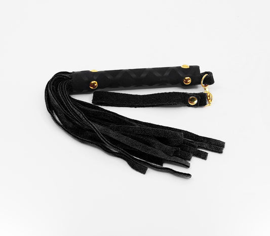 Berlin Baby Mini BDSM Flogger With Latex Handle Black Whips And Crops