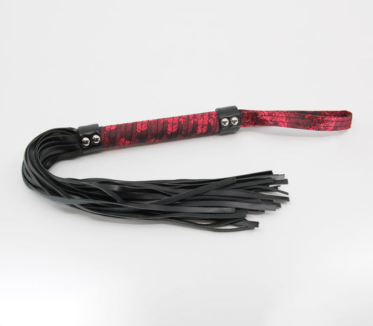 Berlin Baby Red Jacquard Print Fetish Flogger Whips And Crops