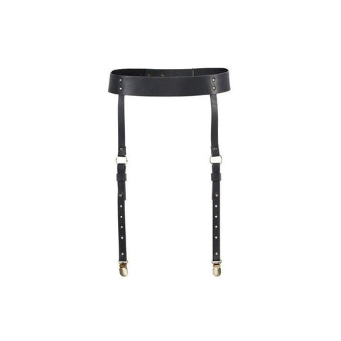 Bijoux Indiscrets Maze - Vegan Leather Adjustable Suspender Belt - Butt Plugs