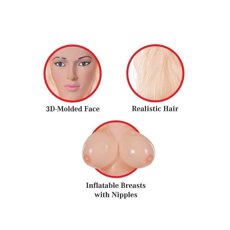 Pipedream Extreme Dollz Mona Mountains Inflatable Sex Doll Masturbators and Strokers