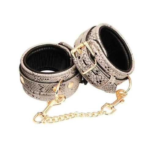 Spartacus Snake Print Microfiber Ankle Restraints - Butt Plugs