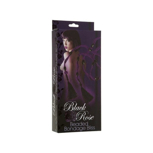 Doc Johnson Black Rose Multi Position Beaded Rope - Cuffs and Restraints