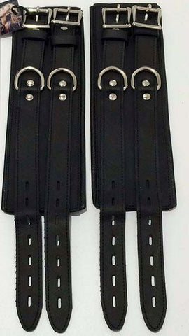 NY Bondage Club Leather Ankle Cuffs - Cuffs and Restraints