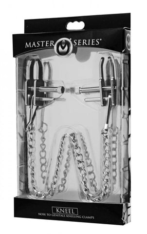 Kneel Nose To Genitals Kneeling Clamps - Breast and Nipple Toys