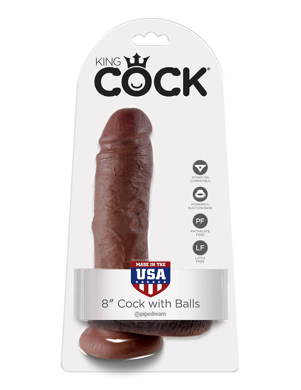 King Cock 8 inch Cock With Balls - Realistic Dildos