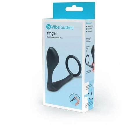 Dual Pleasure Powerhouse - B-Vibe Ringer Cock Ring and Prostate Plug - Butt Plugs