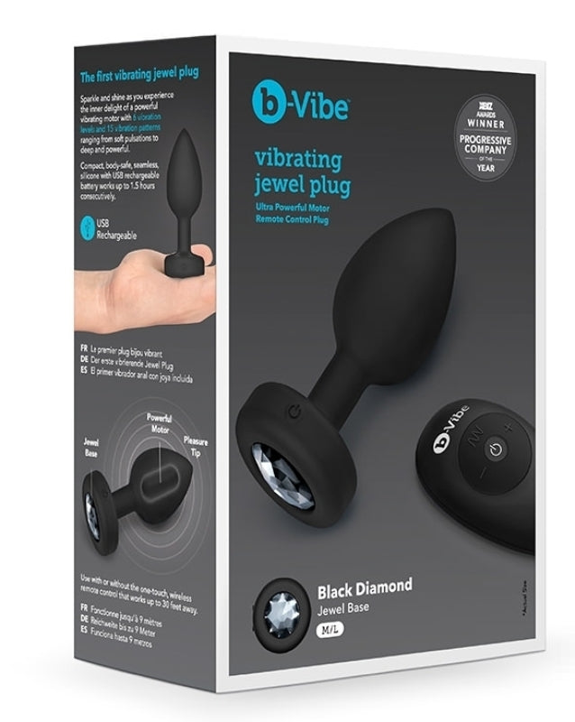 b-Vibe Vibrating Jewels Remote Control Plug M/L - Butt Plugs