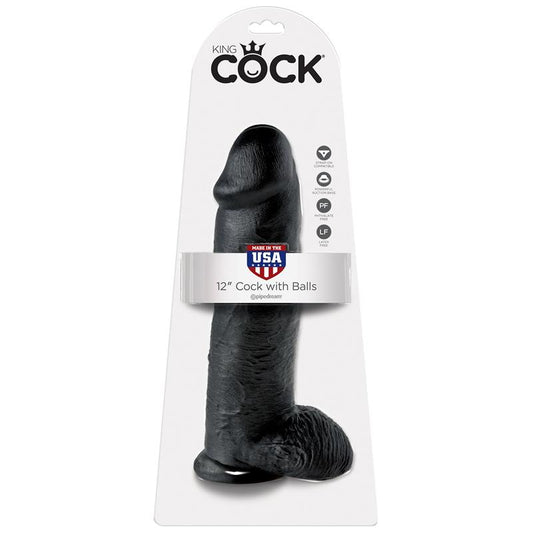 King Cock 12 Inch Suction Cup Realistic Dildo with Balls {% if variant != 'Default Title' and variant != blank %} {% endif %} Realistic Dildos